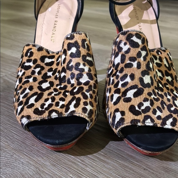 Loeffler Randall Ponyhair Animal Print Heels with Red Heel - Picture 2 of 9
